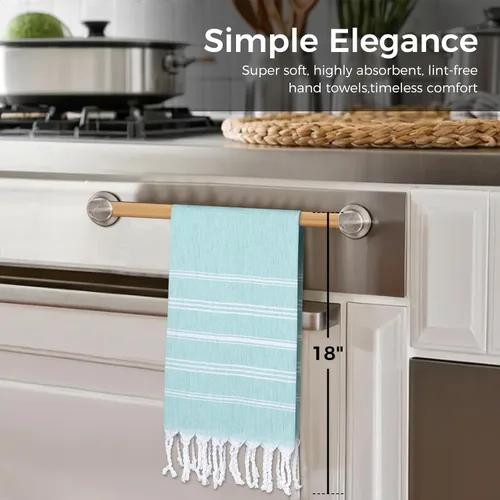 Miniatura 4 de cabanana Toallas de mano para baño, paquete de 2, 20 x 30 pulgadas, 100% algodón, toallas de mano turcas, superabsorbentes y de secado rápido, Aqua