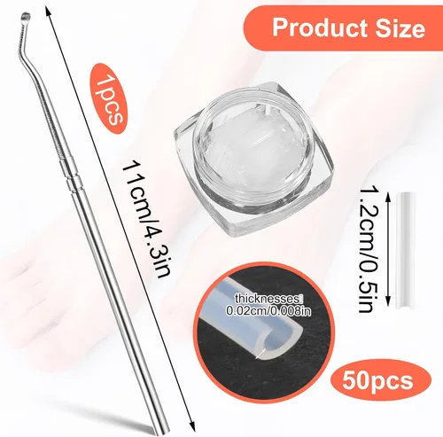 Miniatura 3 de (50+2) Juego de corrector de uñas encarnadas con cortaúñas, kit profesional de eliminación de uñas encarnadas sin dolor con levantador, tira de uñas