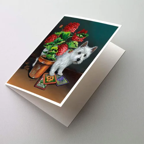 Miniatura 164 de Caroline's Treasures PPP3013GCA7P - Tarjetas de felicitación y sobres para mascotas de Basset Hound Teacher, paquete de 8 tarjetas en blanco