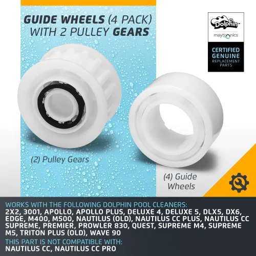 Miniatura 3 de Dolphin Pieza de repuesto genuina — Ruedas guía (4PK) con 2 engranajes de polea — 3884997-R6