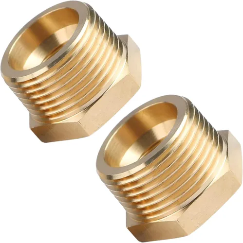 Miniatura 3 de 2 piezas 1" NPT macho x 1/2" NPT hembra buje hexagonal adaptador de accesorios roscados reductor de latón de CX WONDERLAND