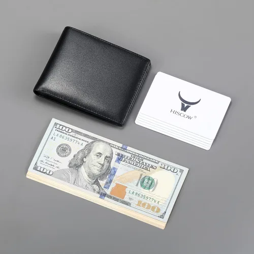 Miniatura 2 de Tarjetero de cuero para hombres y mujeres, piel de becerro italiana