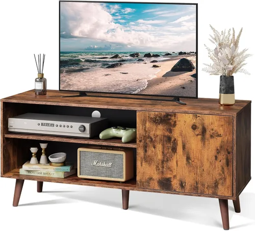 Miniatura 11 de WLIVE Soporte de TV para televisores de 40 pulgadas, pequeño centro de entretenimiento con gabinete de almacenamiento, soportes de TV modernos