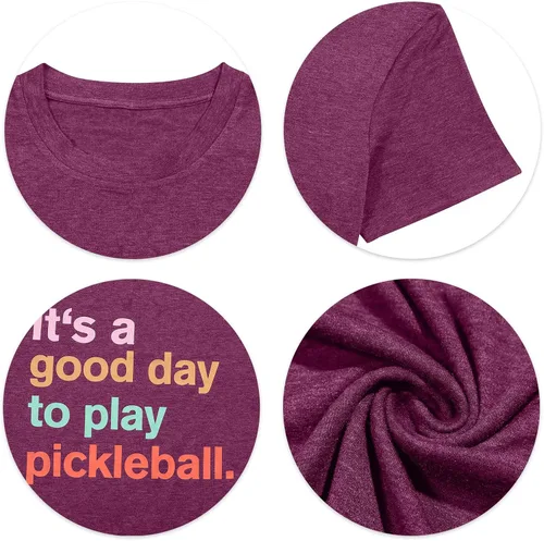 Miniatura 4 de Pickleball Shirts Women Pickleball Paddle Graphic Tee Pickleball Lovers Gifts T Shirts Casual Short Sleeve Tops