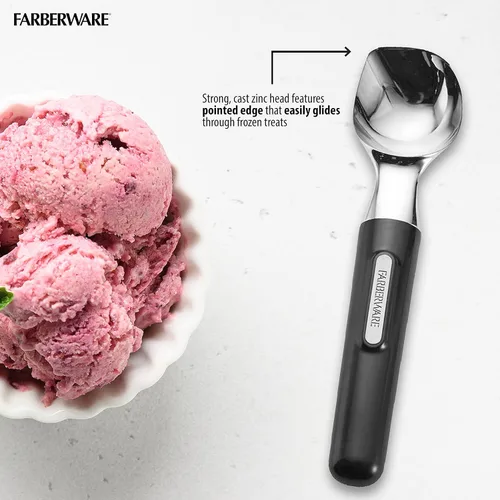 Miniatura 4 de Cuchara de helado profesional Farberware con mango cómodo, resistente, cuchara de grado profesional, cuchara de forma perfecta, ideal para cucharas