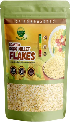 Miniatura 15 de Danodia Foods Ragi Jaggery Choco Flakes 250g/8.8 oz, Cereal de desayuno de mijo dedo con sabor a chocolate Jaggery inspirado en la India, cereal