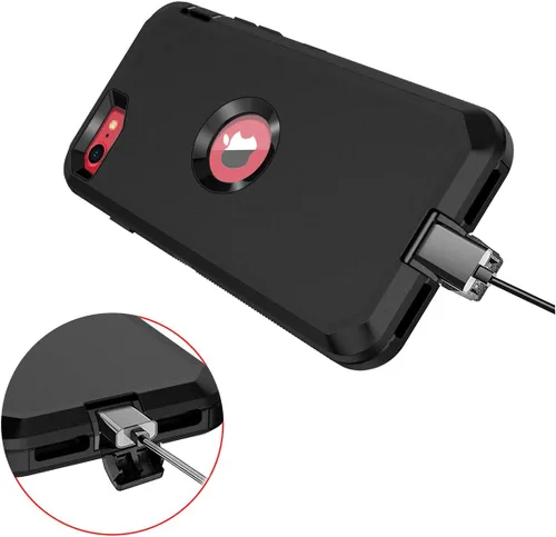 Miniatura 5 de I-HONVA - Carcasa protectora de 3 capas para iPhone SE 2020, protector de pantalla integrado, a prueba de golpes, polvo y caídas, resistente