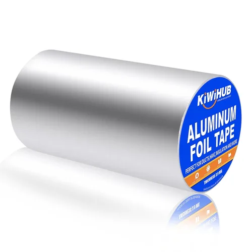 Miniatura 8 de Cinta de papel de aluminio, 3 pulgadas x 65 pies (3.9 mil), cinta HVAC resistente, cintas metálicas adhesivas aislantes para conductos, tubos