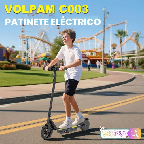 Miniatura 4 de VOLPAM Scooter eléctrico para niños de 8 a 12 años, neumáticos sólidos de 6.5 pulgadas, motor de 250 W con 3 velocidades de hasta 9 MPH, arranque