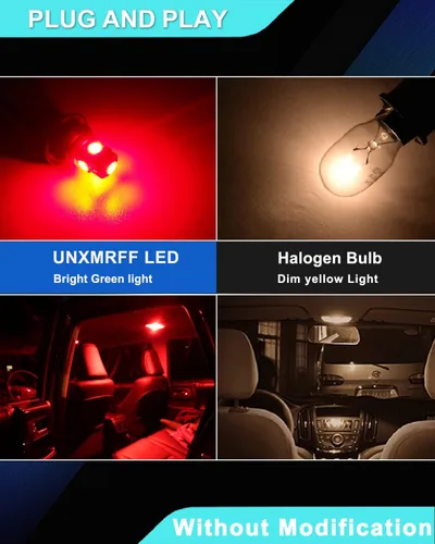 Miniatura 6 de Paquete de 25 bombillas LED 194, bombillas LED T10 súper brillantes, bombillas 2825 5050 Chipset 5-SMD, W5W 168 bombillas LED de repuesto para Rojo