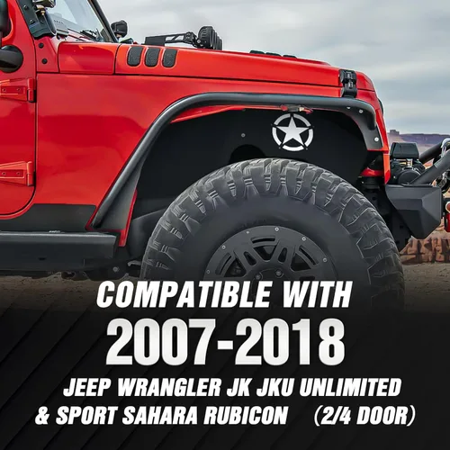 Miniatura 2 de YZONA Forros de guardabarros internos delanteros compatibles con Jeep Wrangler JK y JKU Unlimited Sport Sahara Rubicon 2007-2018, estilo de pernos