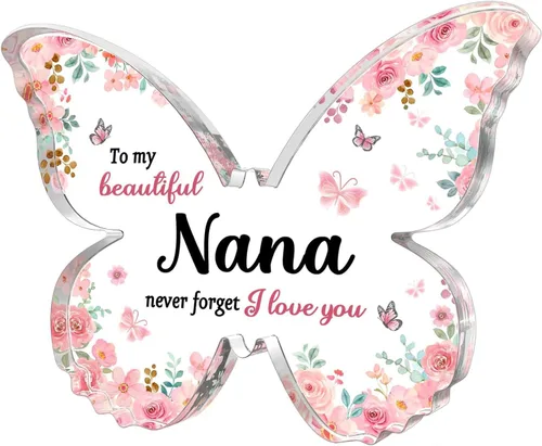 Miniatura 10 de GiftyTrove Regalos para tía, Placa de Acrílico en Forma de Mariposa de 5x3.8x0.5 Pulgadas, Regalo para el Día de la Madre, San Valentín, Cumpleaños