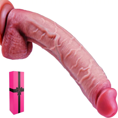 Miniatura 8 de Consoladro de 9 pulgadas de silicona líquida suave y realista con bolas para mujeres, consolador anal largo y delgado de 8 pulgadas con sensación