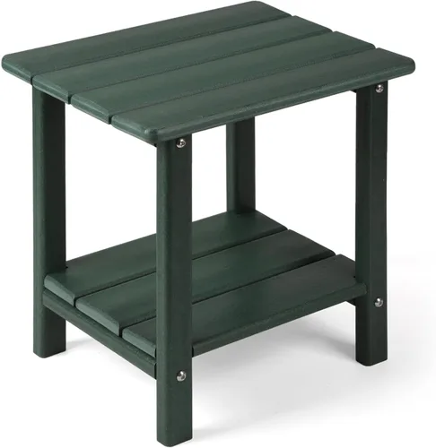Miniatura 9 de Apolimi Mesa auxiliar de patio Adirondack, mesa auxiliar de patio resistente a la intemperie de 2 niveles, mesa auxiliar sólida de 16.5" para patio