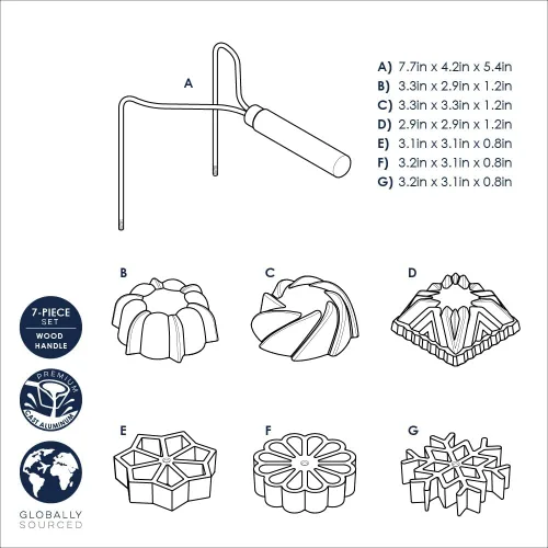 Miniatura 5 de Nordic Ware Juego de rosetas suecas y timbal