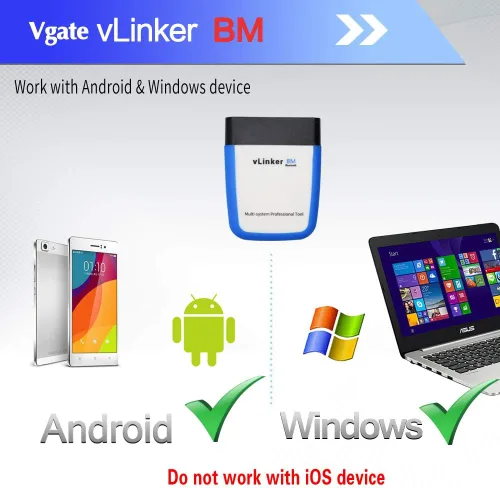 Miniatura 3 de Vgate vLinker BM OBD2 - Lector de código Bluetooth, herramienta de escaneo OBDII para Android y Windows, hecho para BimmerCode