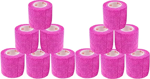 Miniatura 20 de Cinta adhesiva para veterinarios (negro) (paquete de 2) (2 pulgadas x 15 pies), autoadhesiva, adherente, cohesiva, flexible, autoadhesiva, rollo