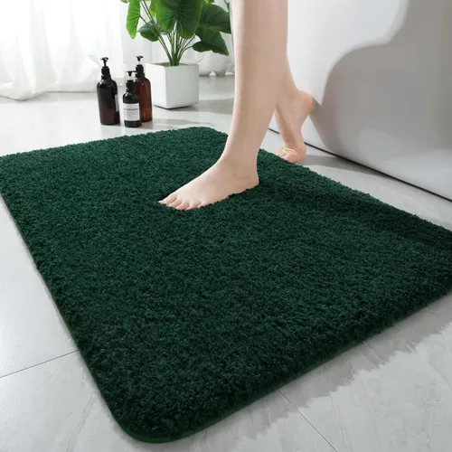 Miniatura 39 de AROGAN Tapete Largo de Baño de Lujo, 24 x 17 Pulgadas, Grueso, Suave y Absorbente, Antideslizante, Respaldo de Goma, Alfombras de Secado Rápido
