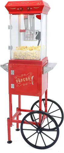 Miniatura 16 de Máquina de carrito de palomitas de maíz de 16 onzas sobre ruedas, máquina de palomitas de maíz de 850 W para 64 tazas de palomitas de maíz por lote