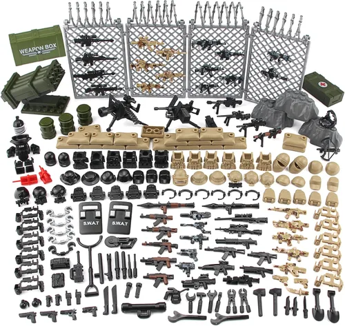 Paquete de armas militares modernas SWAT Police Múltiples combinaciones de juguetes para figuras de soldado, kit de construcción del ejército,