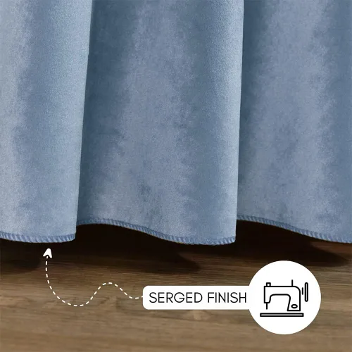Miniatura 5 de YOUR CHAIR COVERS - Mantel redondo de terciopelo de 132 pulgadas - Mantel de lino azul polvoriento para mesas redondas estándar Azul empolvado