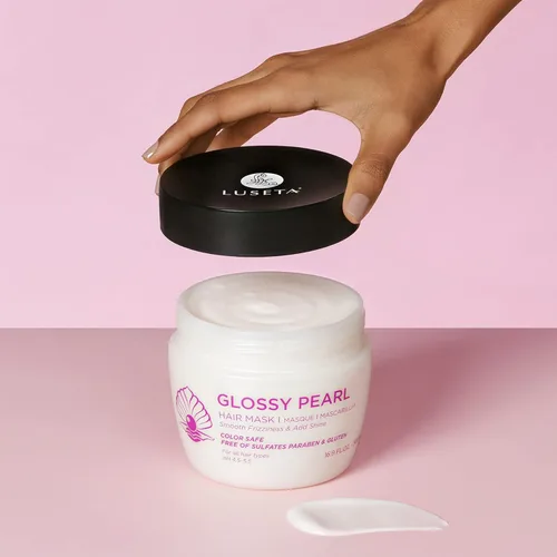 Miniatura 5 de Luseta Mascarilla de pelo con perlas brillantes, tratamiento capilar suavizante e hidratante, acondicionador profundo para cabello dañado y rizado