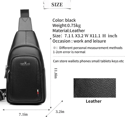Miniatura 4 de FSD.WG Mochila bandolera para hombre, bolsa de pecho, bolsa de hombro, bolsa de viaje para hombres con resistente al agua