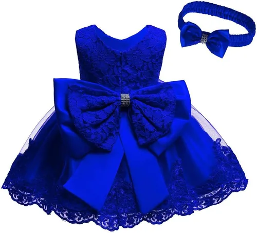 Miniatura 40 de Vestidos de encaje para concursos de niñas bebés de 0-2 años, vestido bordado para fiestas con diadema