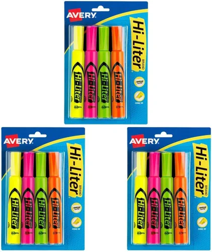 Miniatura 13 de Avery Hi-Liter - Rotuladores de punta biselada para escritorio, tinta a prueba de manchas