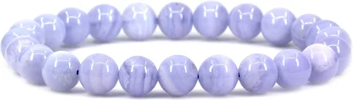 Miniatura 25 de Amandastone Pulsera elástica de cuentas redondas de 0.315 in con piedras preciosas naturales de 7 pulgadas