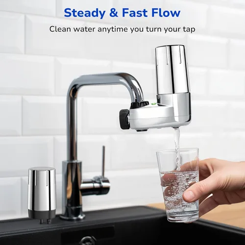 Miniatura 8 de Fil-Fresh Paquete de 3 filtros de agua de repuesto para sistema de filtración de grifos Brita®, certificado NSF para reducir el cloro, sin BPA, dura