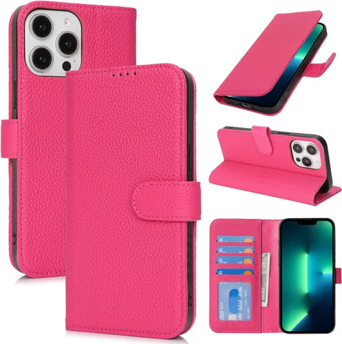 Miniatura 132 de Zouzt Funda para iPhone 11 de 6.1 pulgadas de piel auténtica con 4 ranuras para tarjetas, tarjetero con bloqueo RFID, tapa magnética, función atril