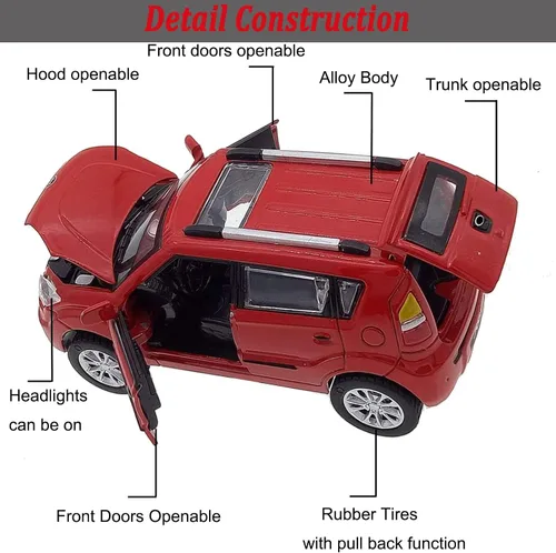 Miniatura 5 de Coches de juguete de fundición a presión, modelos de coches KIA Soul, coches de retroceso, juguete de coche con sonido y luz para niños de 3+ años