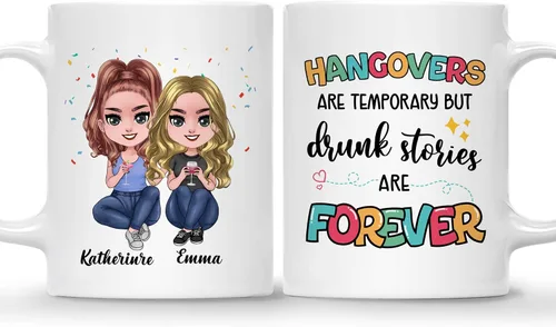 Miniatura 17 de Gossby Taza de café personalizada de la amistad, regalo personalizado Besites para mujeres con diseño de muñeca, nombre, cita – cumpleaños, Navidad