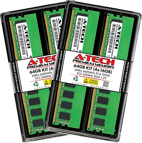 A-Tech Kit de 64 GB (4 x 16 GB) RAM para Supermicro SUPER X11SCH-F, X11SCH-LN4F, X11SCL-F, X11SSE-F, X11SSL-nF, X11SSM-F, X11SSW-TF | DDR4 2400MHz