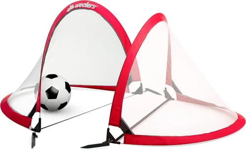 Miniatura 9 de Juego de 2 porterías de fútbol plegables con bolsa de viaje, redes de portería de fútbol ultra portátiles de 4 pies para la playa, parque infantil