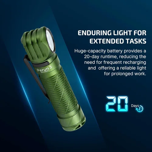 Miniatura 4 de OLIGHT Perun 3 Linterna Frontal Recargable, 3000 Lúmenes LED Faro con Luz Roja, Lámpara de Cabeza Impermeable con Banda para la Cabeza para Verde OD