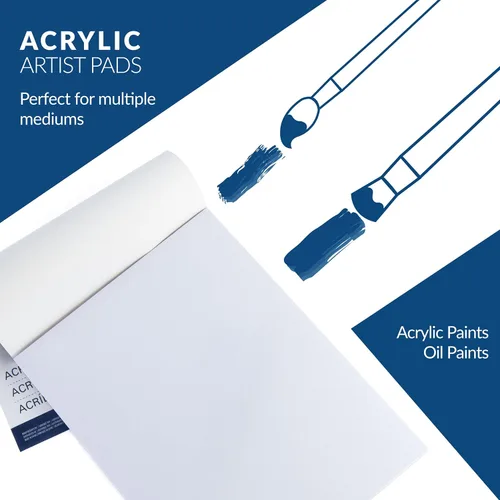 Miniatura 3 de Royal Langnickel bloc de 22 hojas de papel para óleos y acrílicos imprescindibles para el artista, de 9 x 12 pulgadas