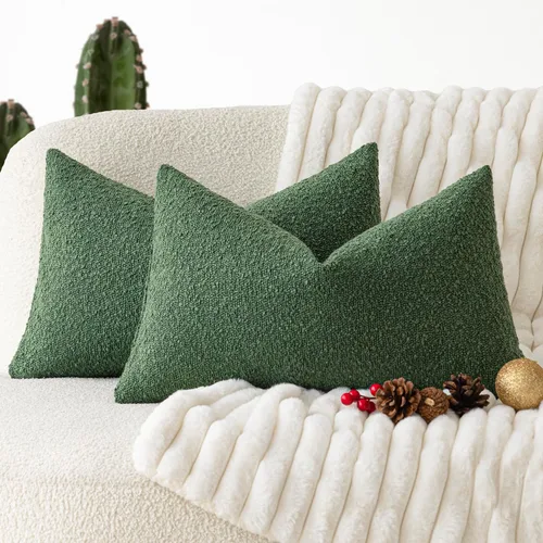 Miniatura 28 de Foindtower - Juego de 2 fundas decorativas de textura de bucle, fundas de almohada acentuadas, fundas de cojín sólidas, neutrales, para sofá, silla