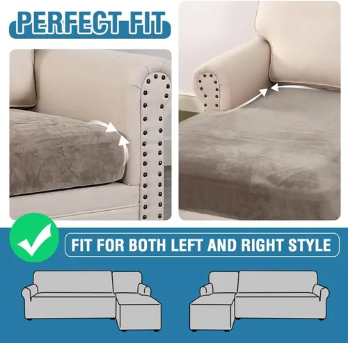 Miniatura 404 de H.VERSAILTEX Funda de cojín elástica de terciopelo para sofá, funda de cojín de felpa para silla, sofá biplaza o sofá, protector de muebles, cojín