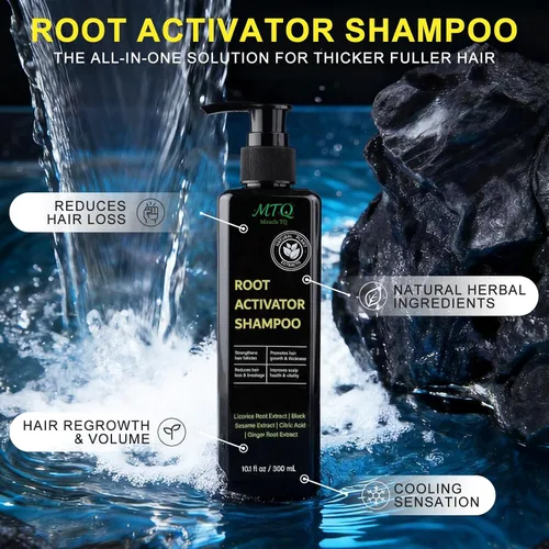 Miniatura 2 de Champú activador de raíces para hombres y mujeres, champú anti pérdida de cabello y crecimiento del cabello para hombres con ingredientes herbarios