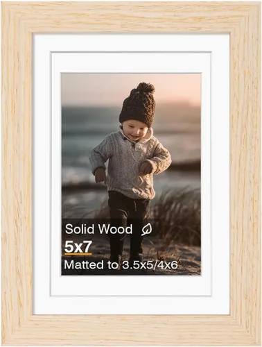 Miniatura 28 de KINLINK 3.5x5 Picture Frame, Ash Black Solid Wood Frame with Plexiglass for Table Top and Wall Mounting, Photo Frame for Horizontal or Vertical
