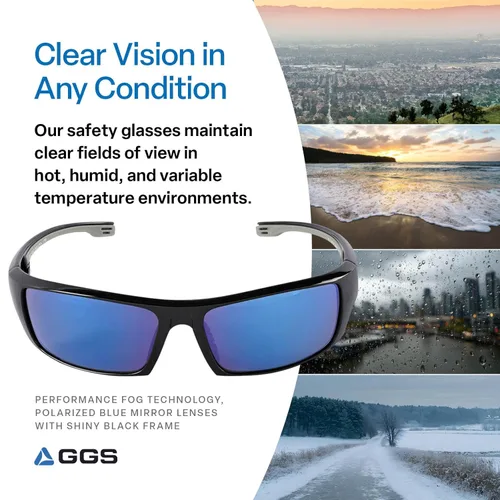 Miniatura 3 de Bullhead Safety Dorado - Lentes de seguridad con doble lente, ANSI Z87+, lentes de luz azul con protección contra la luz UV y revestimiento marco