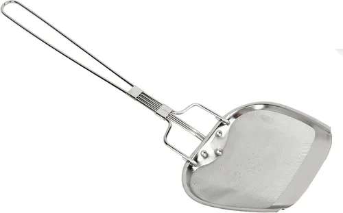 Colador de aceite de malla fina, cucharón de colador de acero inoxidable 304, cuchara de colador de alta practicidad, colador con asa, cuchara