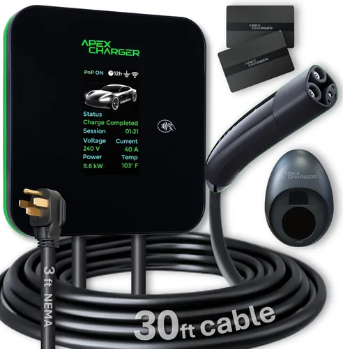 Miniatura 10 de MACH 2: Cargador EV Nivel 2 Rápido 48 amperios Montado en Pared para Garaje Profesional. Estación de Carga para Vehículos Eléctricos con 4 Salidas