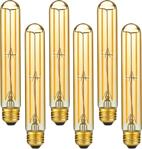 Miniatura 9 de LiteHistory Bombilla LED E26 regulable de 4 W igual a 40 W, blanco cálido, 2700 K, E26, Edison AC120V, 400 lm, tubular, T9 T10, bombilla LED