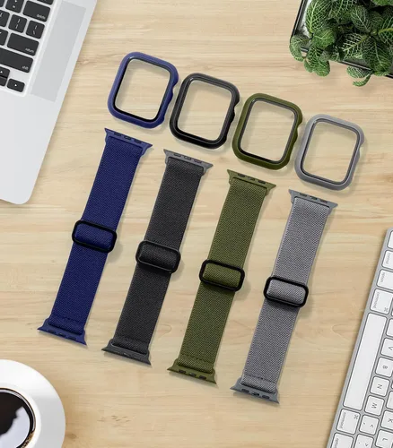 Miniatura 8 de Nylon Apple Watch Bands Unisex - iWatch 1/2/3/4/5/6/7/8/9/SE/Ultra 2 Bands for 38mm/40mm/41mm/42mm/44mm/45mm/49mm with a Case