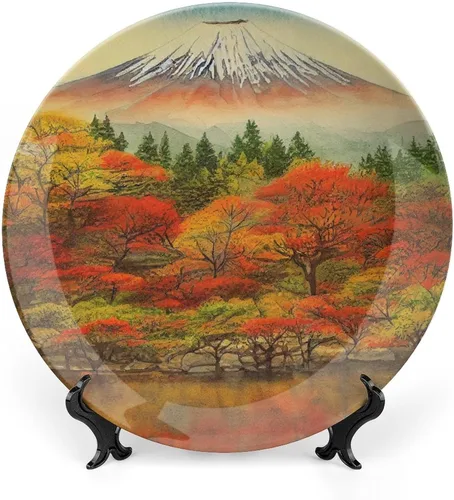 Miniatura 11 de Platos decorativos de Acción de Gracias para decoración del hogar, temporada de otoño de Japón, árboles de arce, ríos y barcos, bandeja decorativa