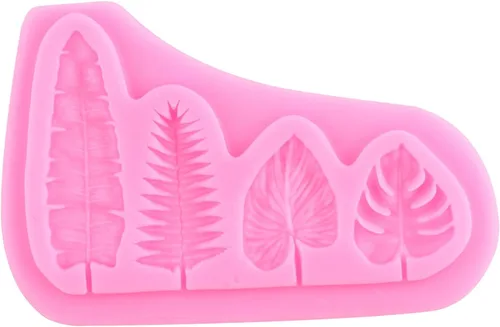 Miniatura 8 de ZiXiang Moldes de silicona de dinosaurio, molde de hojas tropicales para fondant, molde de hojas de helecho, molde de caramelo para baby shower