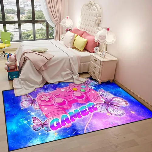 Miniatura 2 de Alfombras para decoración de habitación de niños, alfombra de mariposa para adolescentes y niñas, alfombra antideslizante para dormitorio y sala